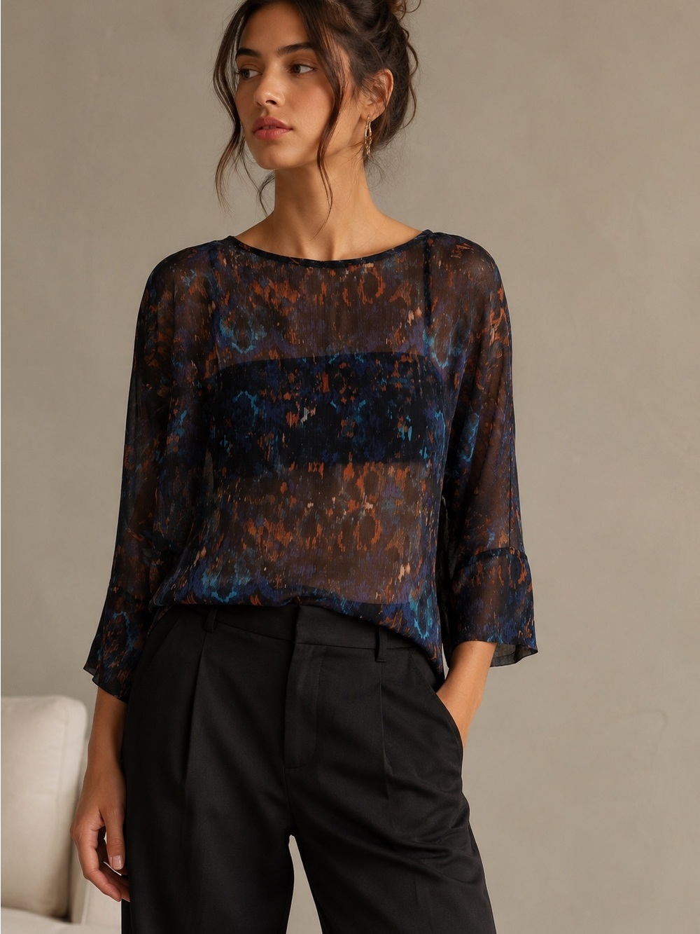 Anthropologie Sunday in Brooklyn Sheer Top